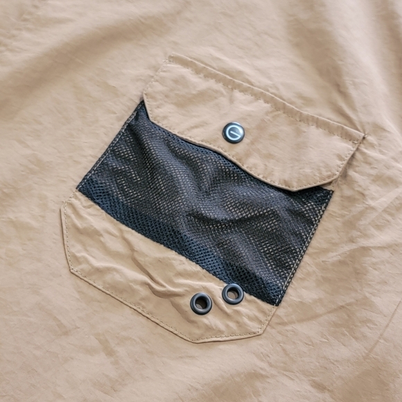 G-Net Short Sleeve Snap Button Shirt Black Mesh Pocket Mens Size XXL Performance - Picture 4 of 16